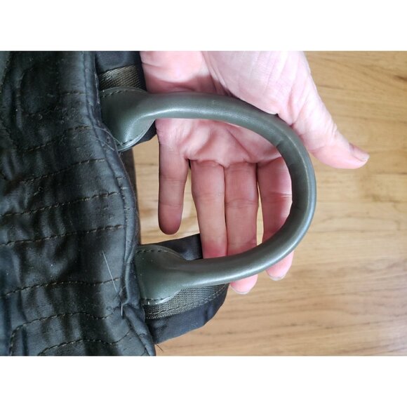 Ted Baker Backpack Akija Satin Quilted Bow Large Rose Gold Hardware Dark Green - Picture 8 of 10